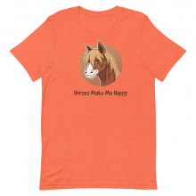 Horses Make Me Happy Short-Sleeve Unisex T-Shirt, Horse Lover Women Shirts, Equestrian TShirts, Horsey Shirts, Horse Men Shirts
